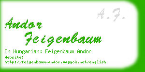 andor feigenbaum business card